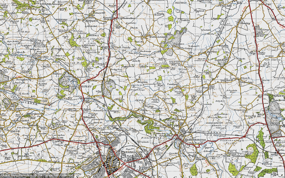 Old Map of Brearton, 1947 in 1947