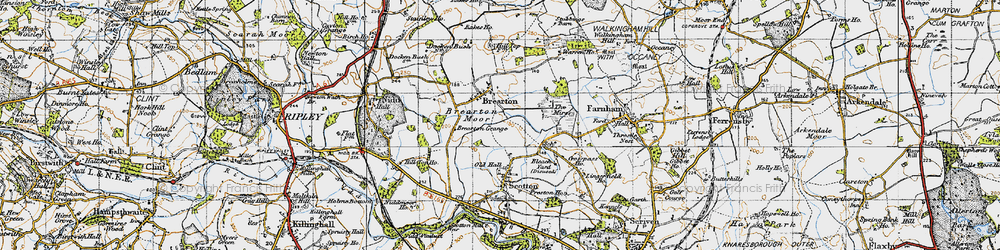 Old map of Brearton Moor in 1947
