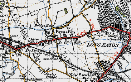Old map of Breaston in 1946