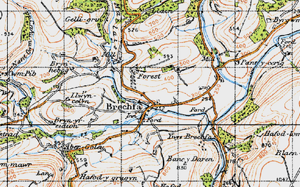 Old map of Brynhebog in 1947