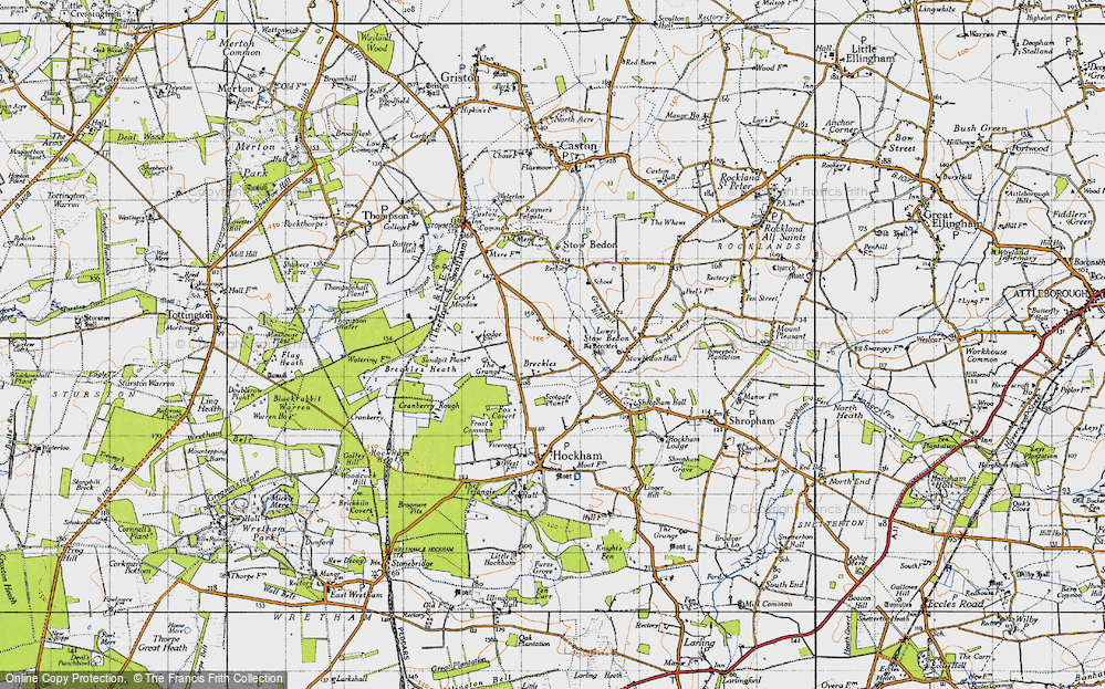 Old Map of Historic Map covering Breckle's Grange in 1946