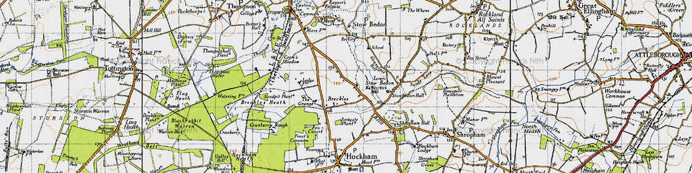Old map of Breckles Heath in 1946