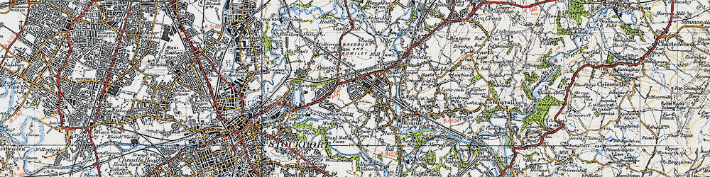 Old map of Bredbury in 1947