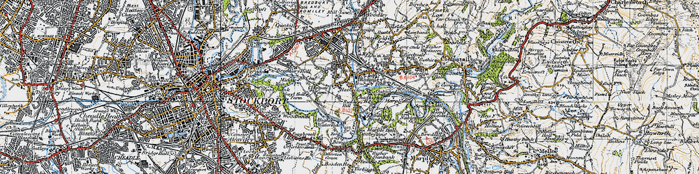 Old map of Bredbury Green in 1947