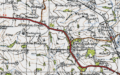 Old map of Bredenbury in 1947