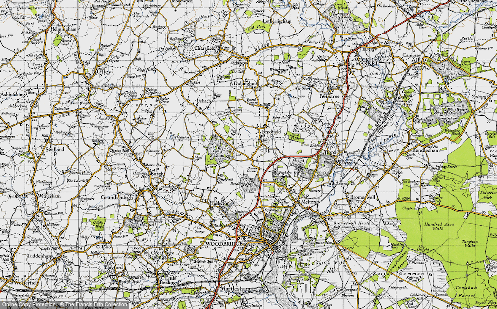 Old Map of Bredfield, 1946 in 1946