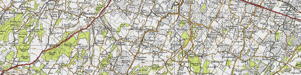 Old map of Bredgar in 1946