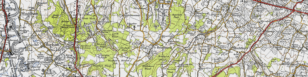 Old map of Bredhurst in 1946