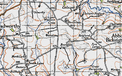 Old map of Brendon in 1946