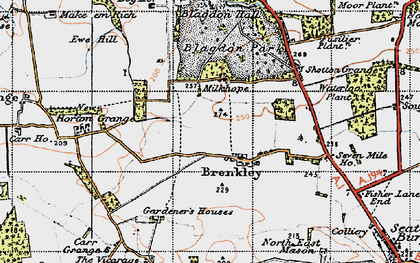 Old map of Brenkley in 1947