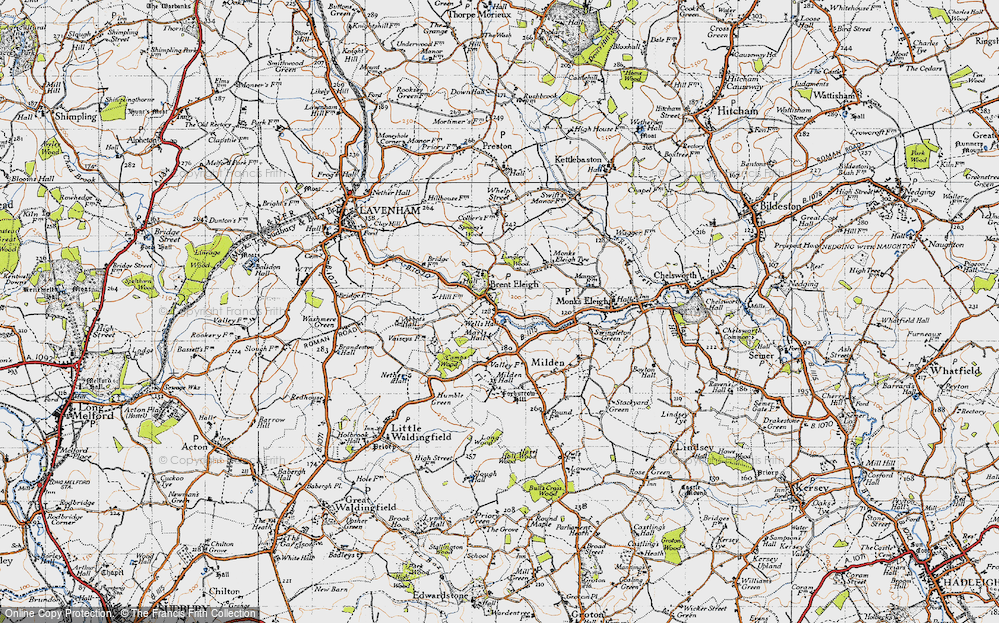 Old Map of Brent Eleigh, 1946 in 1946