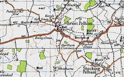 Old map of Brent Pelham in 1946