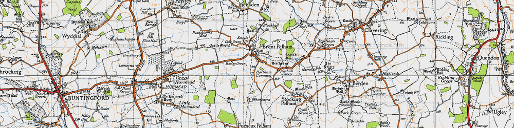 Old map of Brent Pelham in 1946