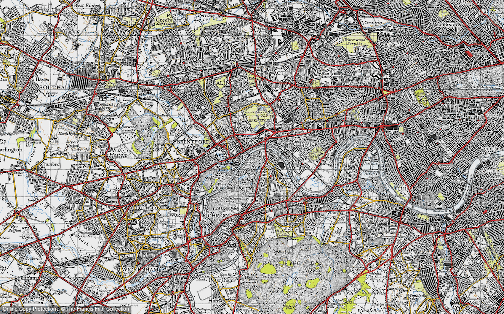 Old Map of Brentford, 1945 in 1945