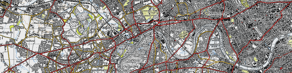 Old map of Brentford in 1945