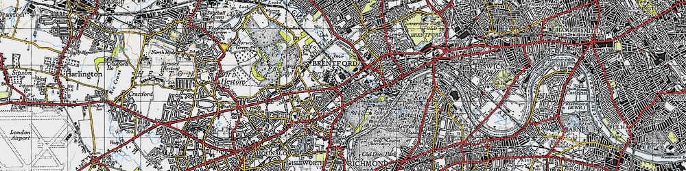 Old map of Brentford End in 1945