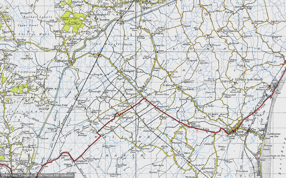 Old Map of Brenzett, 1940 in 1940