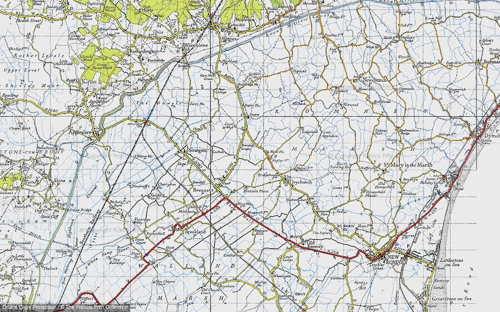 Old Map of Brenzett Green, 1940 in 1940