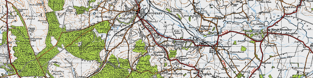 Old map of Brereton in 1946