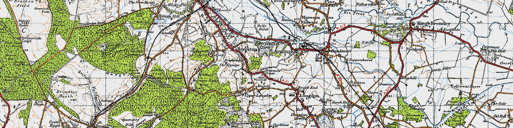Old map of Brereton Cross in 1946