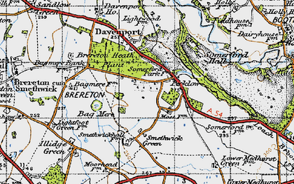 Old map of Brereton Heath in 1947
