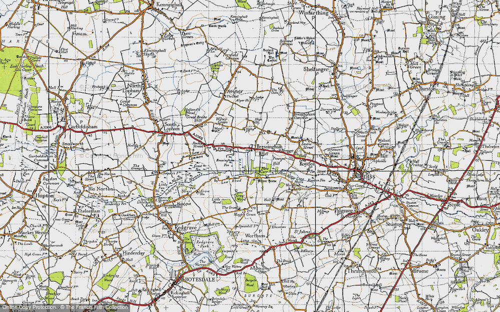 Old Map of Bressingham, 1946 in 1946