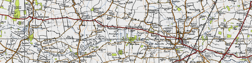 Old map of Bressingham in 1946