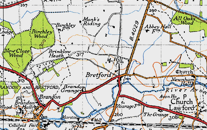 Old map of Birchley Wood in 1946