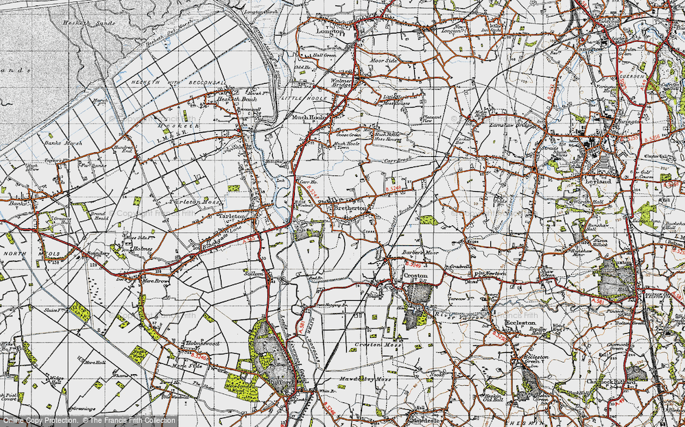 Old Map of Bretherton, 1947 in 1947