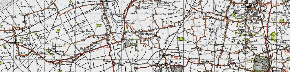 Old map of Bretherton in 1947
