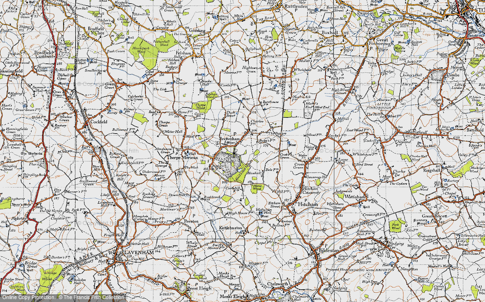 Old Map of Brettenham, 1946 in 1946