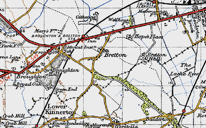 Old map of Bretton Hall in 1947