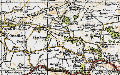 Old map of Bretton Clough in 1947