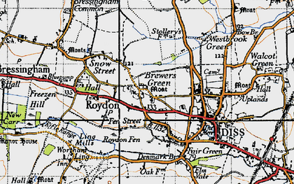 Old map of Brewers Green in 1946