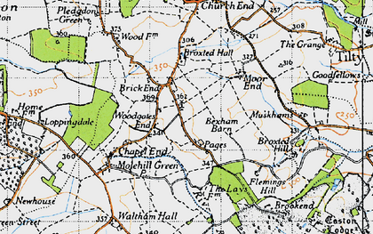 Old map of Brick End in 1946
