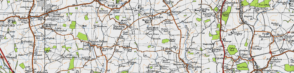 Old map of Battle's Wood in 1946