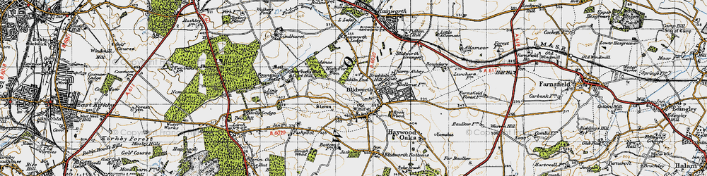 Old map of Brick-kiln End in 1947