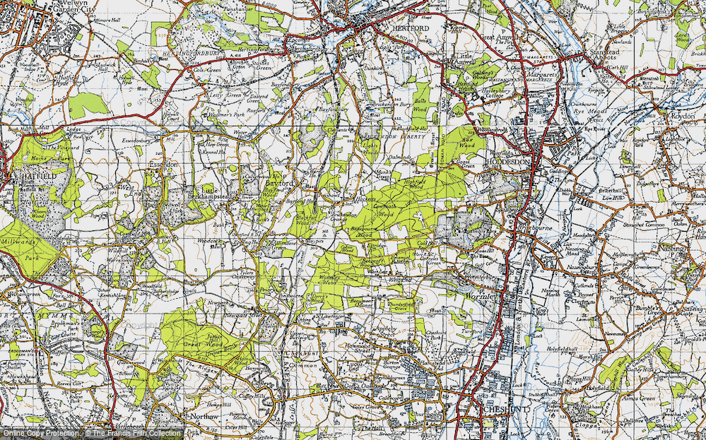 Old Map of Historic Map covering Blackfan Wood in 1946