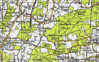 Old map of Brickendon in 1946