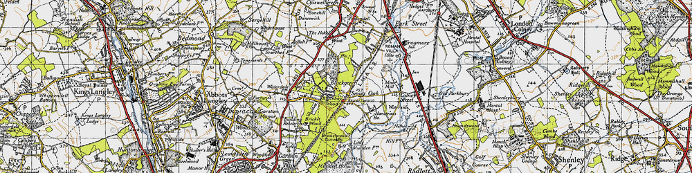Old map of Bricket Wood in 1946