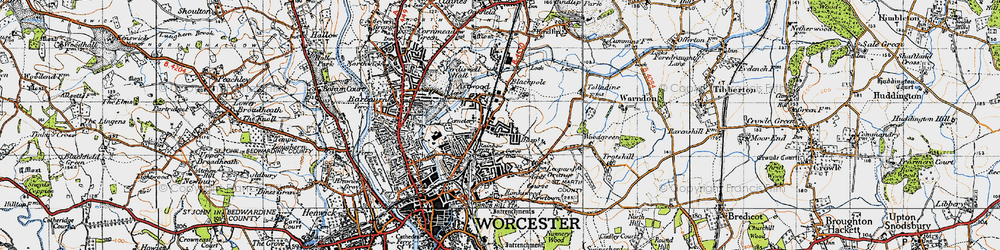 Old map of Brickfields in 1947