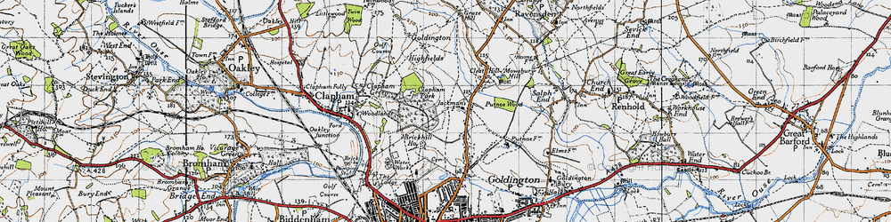 Old map of Brickhill in 1946