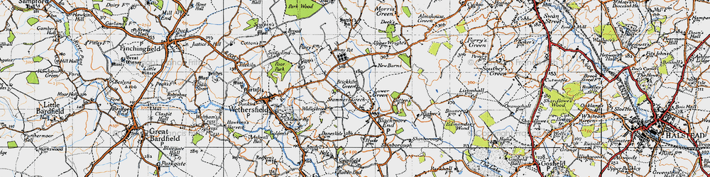 Old map of Brickkiln Green in 1945