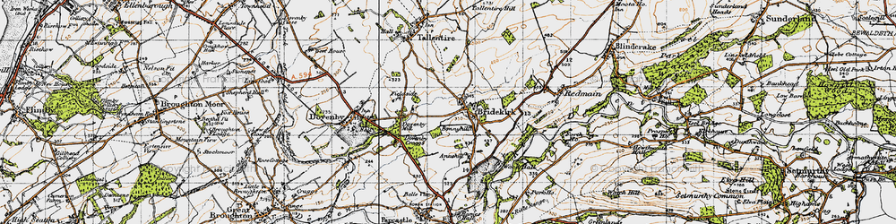 Old map of Bridekirk in 1947