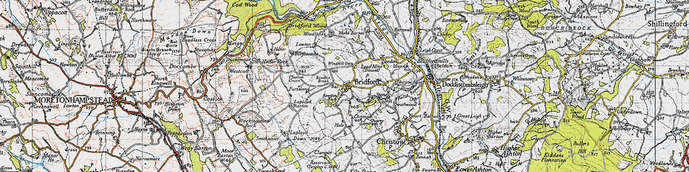 Old map of Burnicombe in 1946