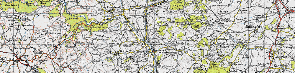 Old map of Bridfordmills in 1946