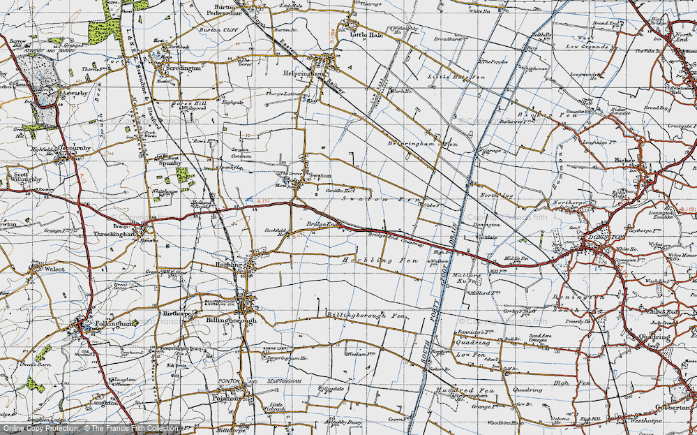 Old Map of Historic Map covering Swaton Fen in 1946