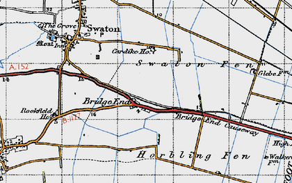 Old map of Bridge End Causeway in 1946