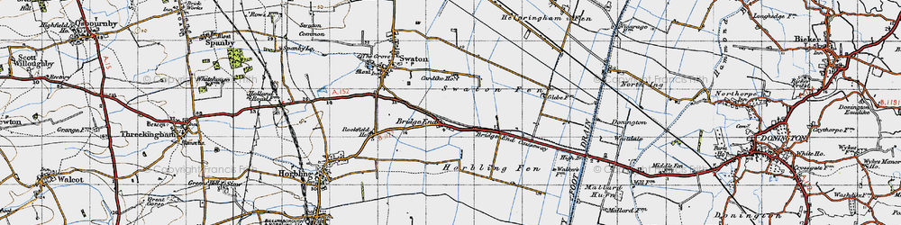 Old map of Helpringham Fen in 1946