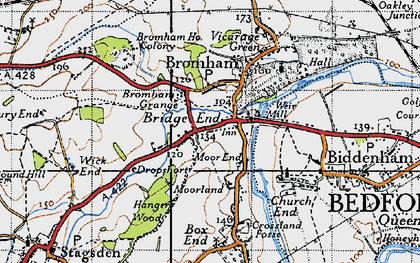 Old map of Bromham Grange in 1946